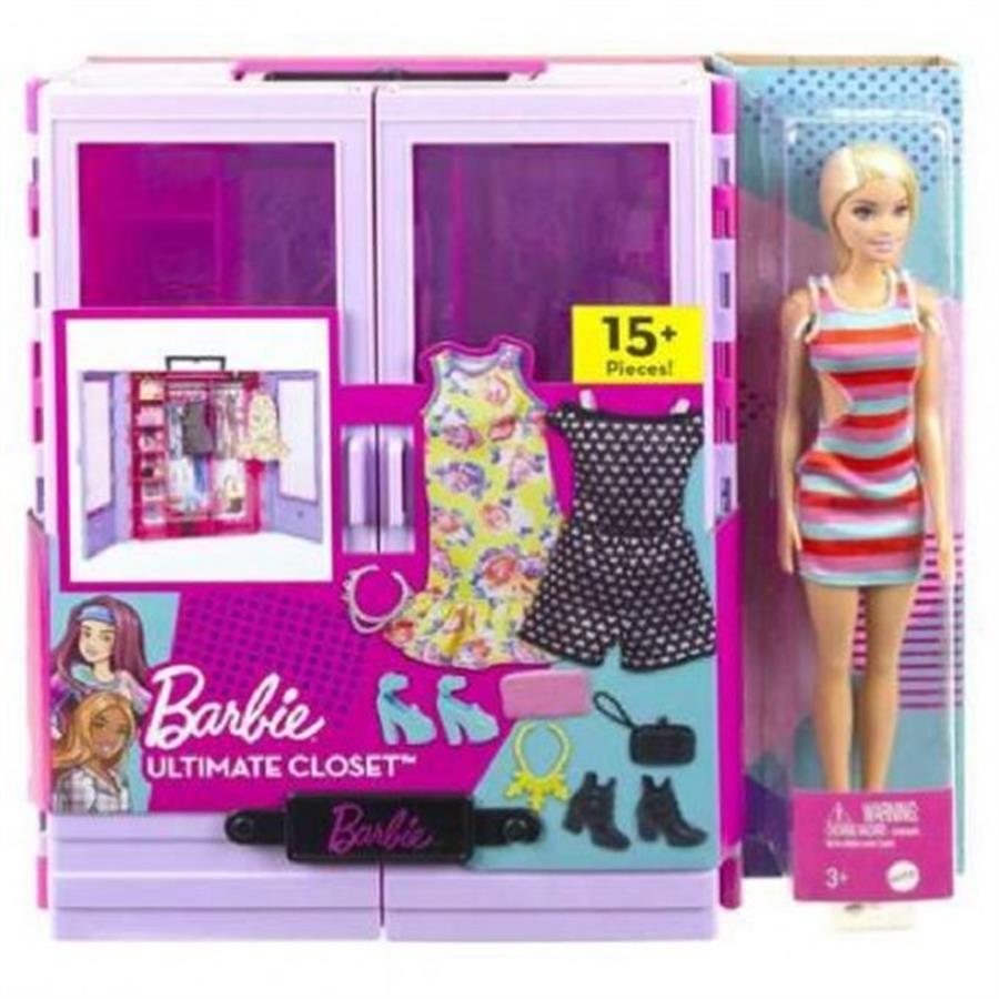Muñeca Barbie + Armario Portatil Fashionista Mattel