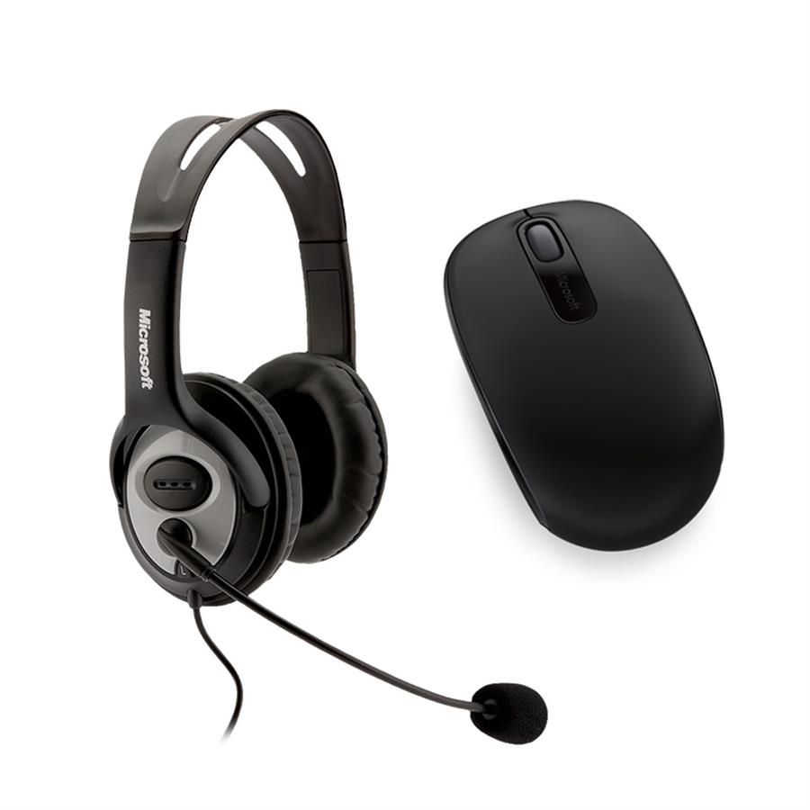 Combo Headset Life Chat + Mouse Wireless Negro