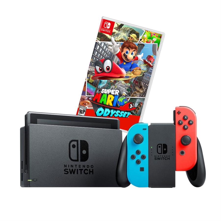Consola Nintendo Switch Oled 64Gb Neon (JPN) NSW + Super Mario Odyssey