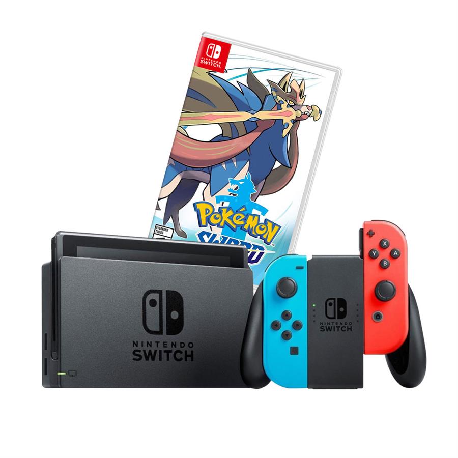Consola Nintendo Switch Oled 64Gb Neon (JPN) NSW + Juego Nintendo Switch Pokemon Sword NSW