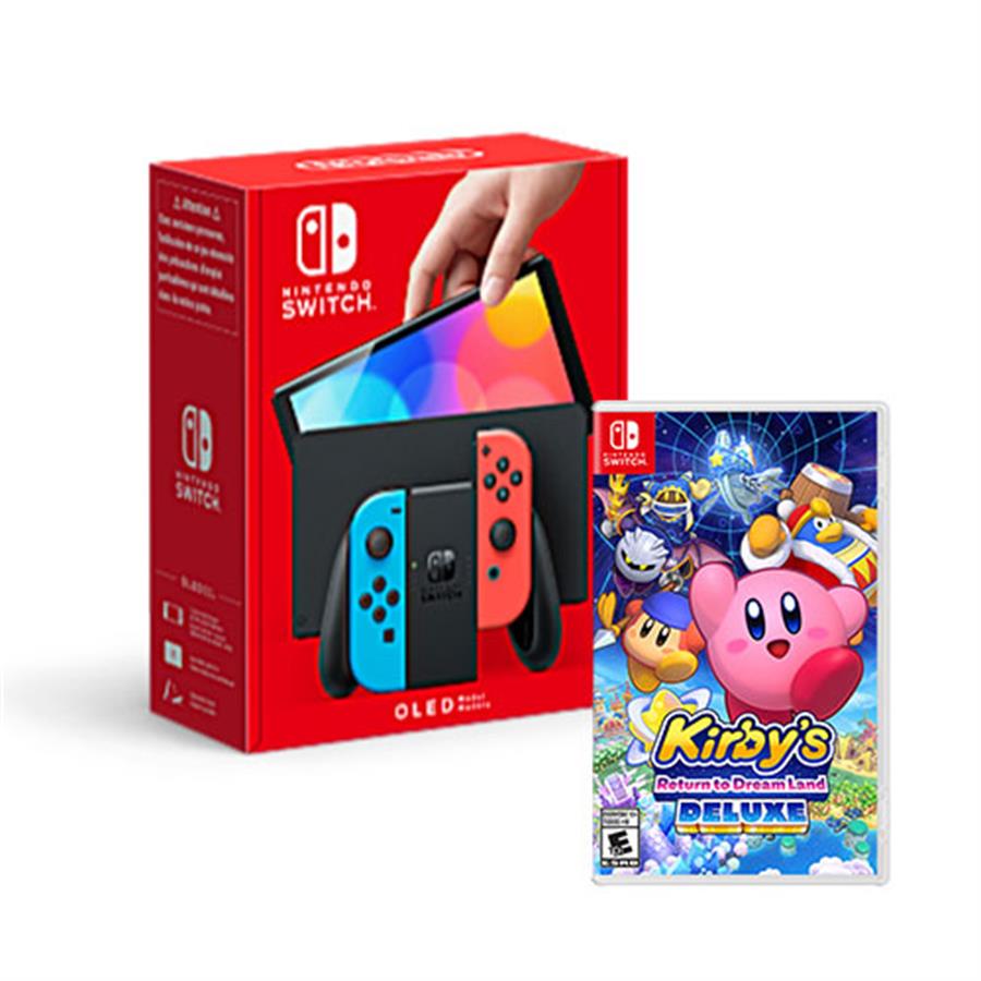 Consola Oled 64GB Neon JPN + Kirby Return To Dreamland Deluxe