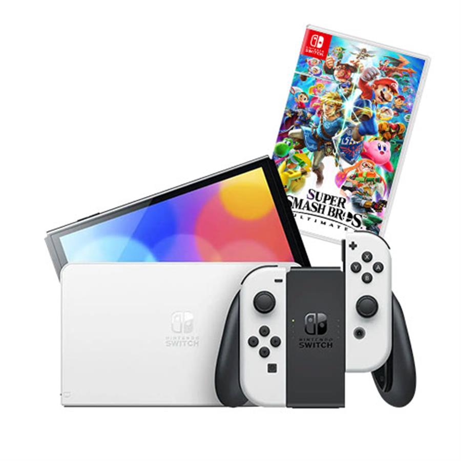 Consola Nintendo Switch Oled 64Gb White (JPN) NSW + Juego Nintendo Switch Super Smash Bros Ultimate NSW