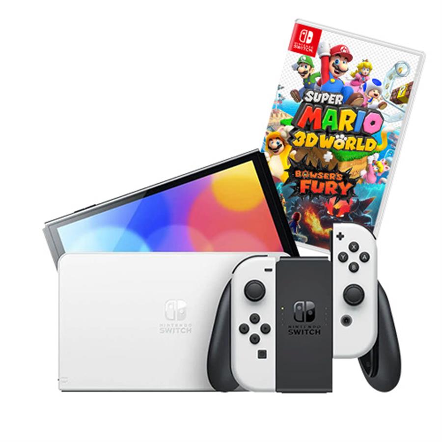 Consola Nintendo Switch Oled 64Gb White (JPN) NSW + Juego Nintendo Switch Super Mario 3d World + Bowsers Fury NSW