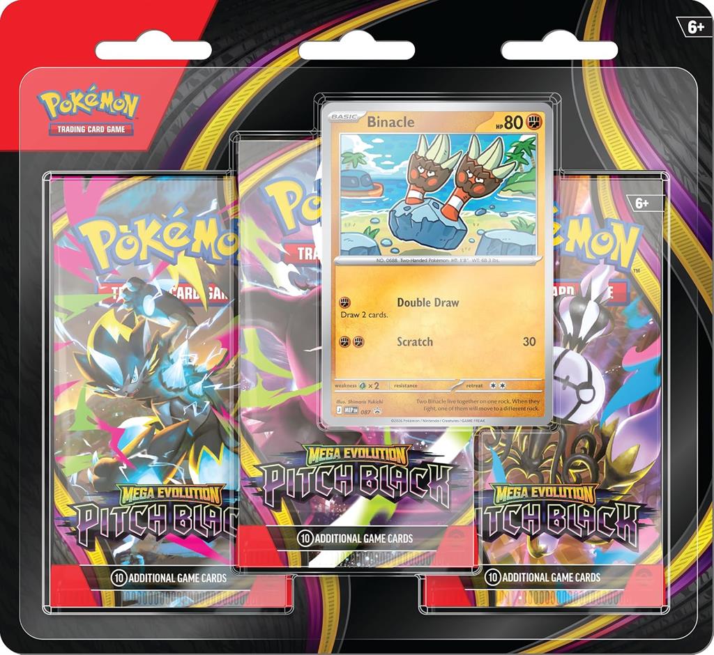 Cartas Pokemon Mega Evolution Pitch Black 3-PACK Booster Blister Binacle Español TCG
