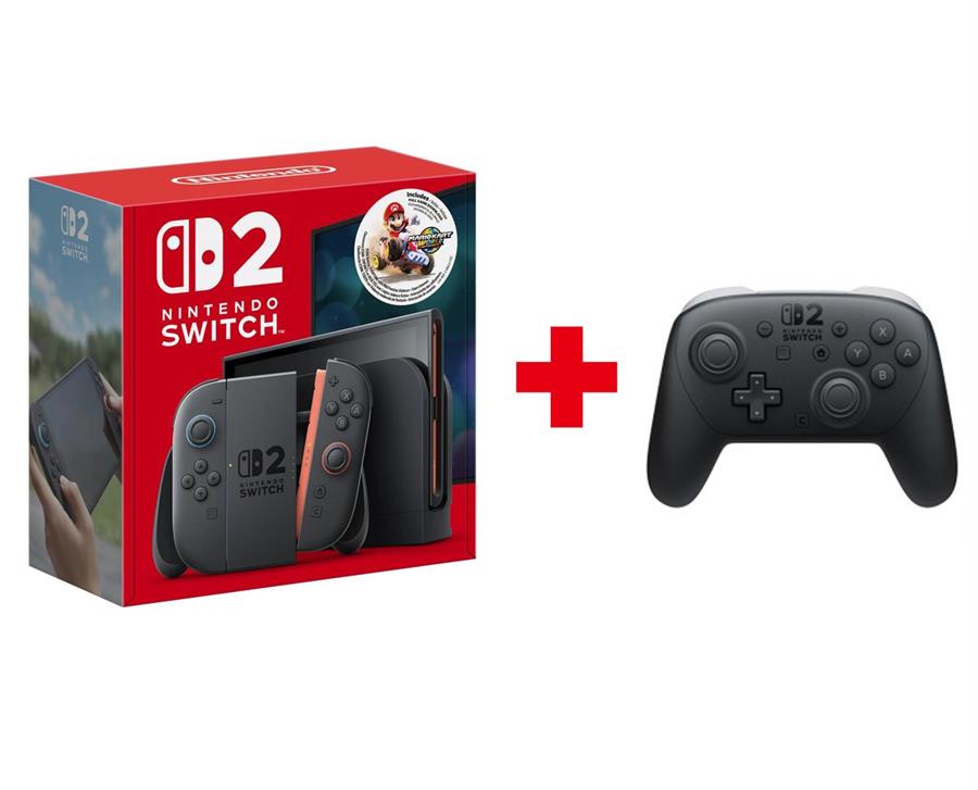 Consola Nintendo Switch 2 Mario Kart Bundle (HK) + Pro Controller 2 + Adaptador enchufe - Combo