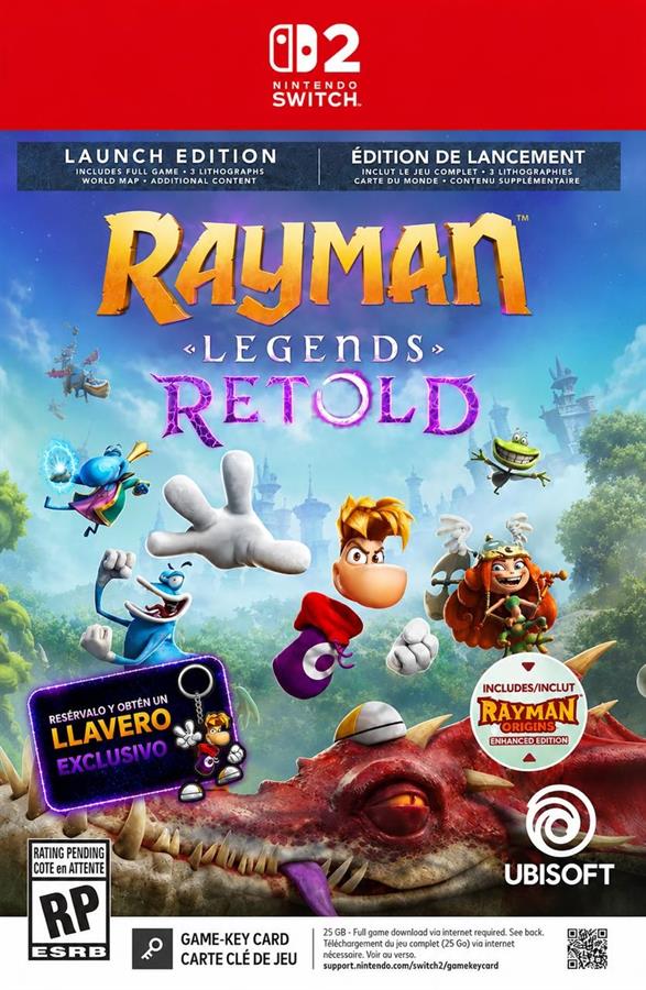 Juego Nintendo Switch 2 Rayman Legends Retold DAY ONE EDITION NSW2