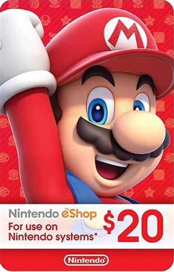 Tarjeta Digital Nintendo Gift Card 20 USD eShop Región USA