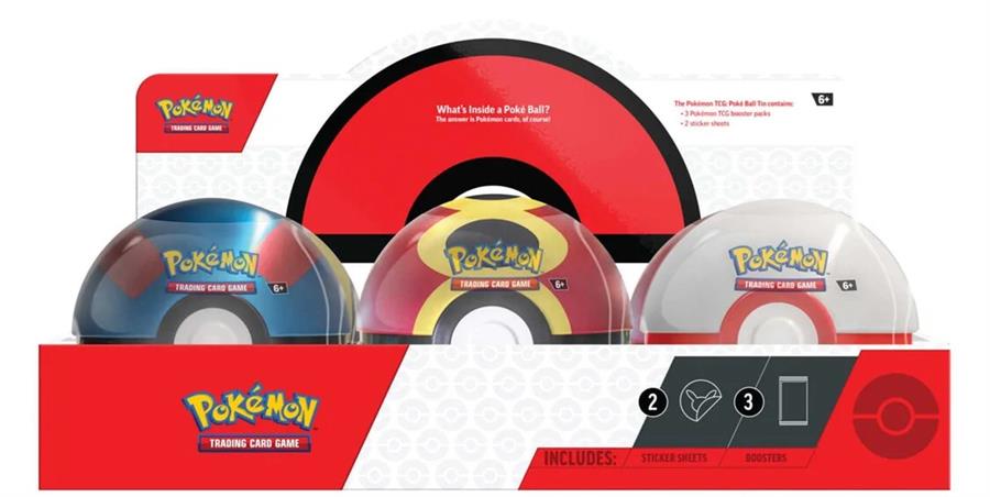 Cartas Pokemon Pokeball Tin 2025 BOX X6  Español TCG