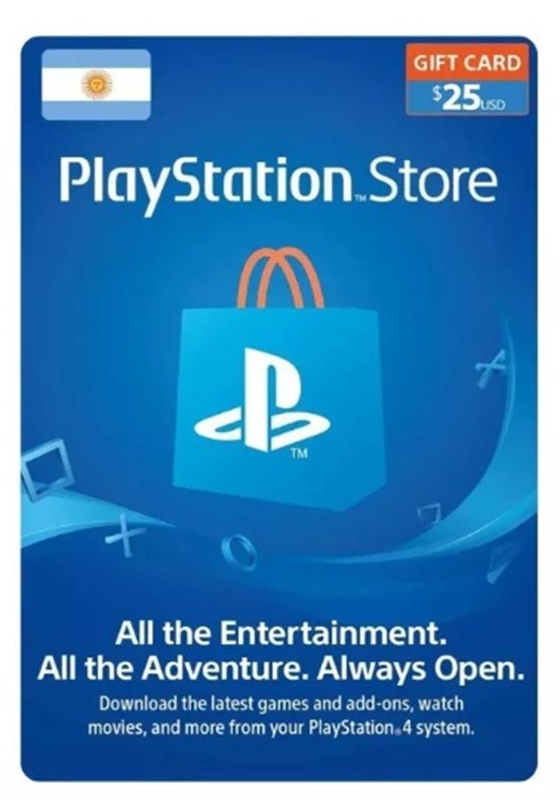 Tarjeta Digital Playstation Gift Card 25 usd PSN Store Región ARG Sony