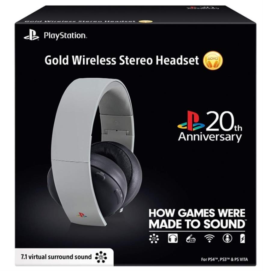 Auriculares Sony Playstation Gold Wireless 20th Anniversary