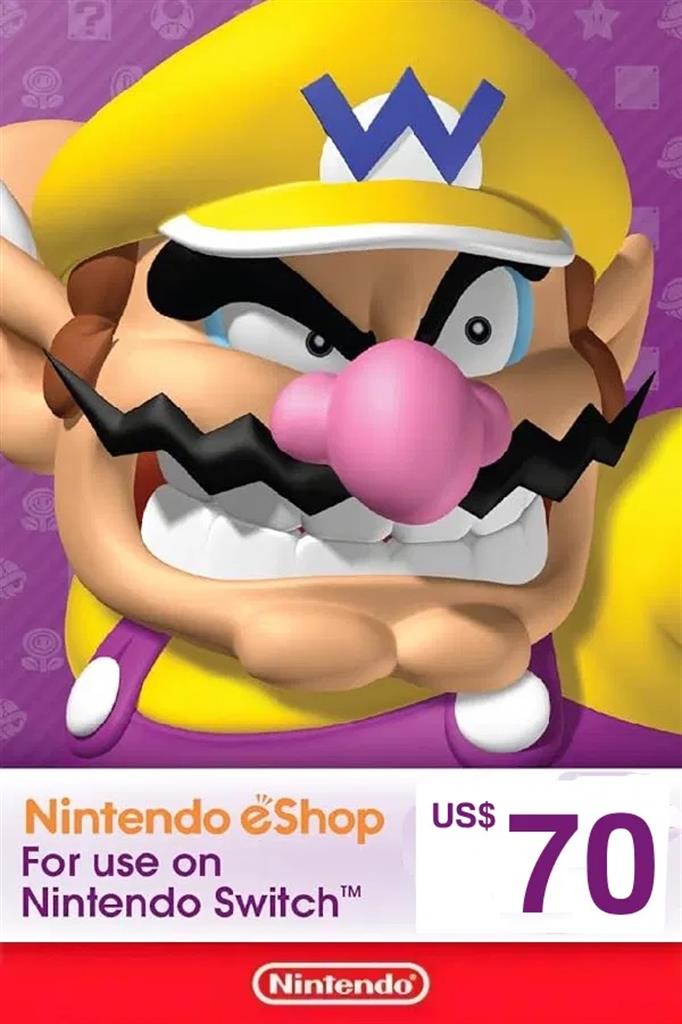 Tarjeta Digital Nintendo Gift Card 70 USD eShop Región USA