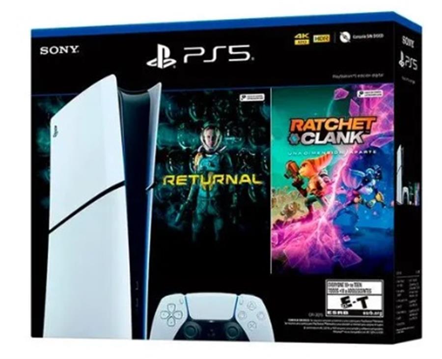 Consola Sony Playstation 5 Slim Edición Digital Bundle Returnal + Ratchet & Clank PS5